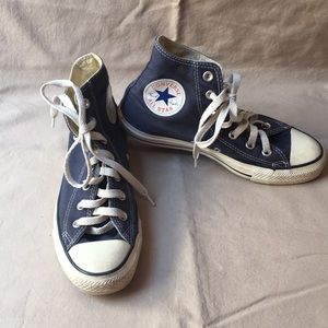 Navy high top converse
